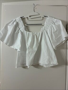 Karlie White Off-Shoulder Ruffle Blouse